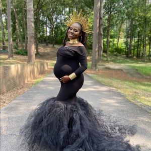 Black evening or maternity gown